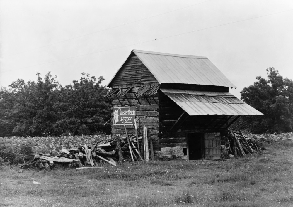 tobacco barn prices Tobacco Barn, 1939. /Na Tobacco Barn With An Advertisement For Chesterfield  Cigarettes On The Side, Person County, North Carolina. Photograph By