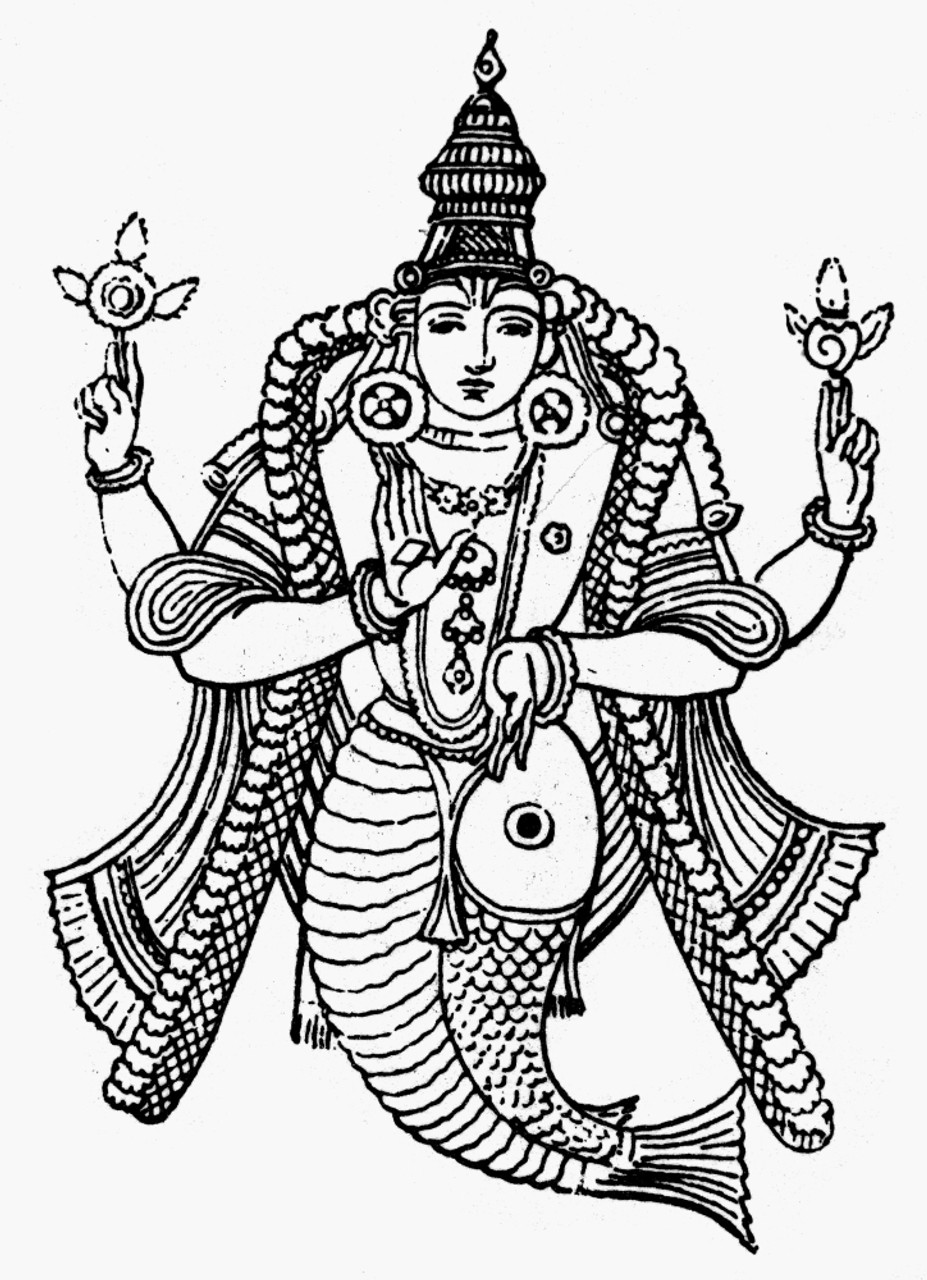 Image of Sketch Of Hindu God Lord Vishnu Avatar Or Venkateshwara Outline  Editable Illustration-QR536458-Picxy