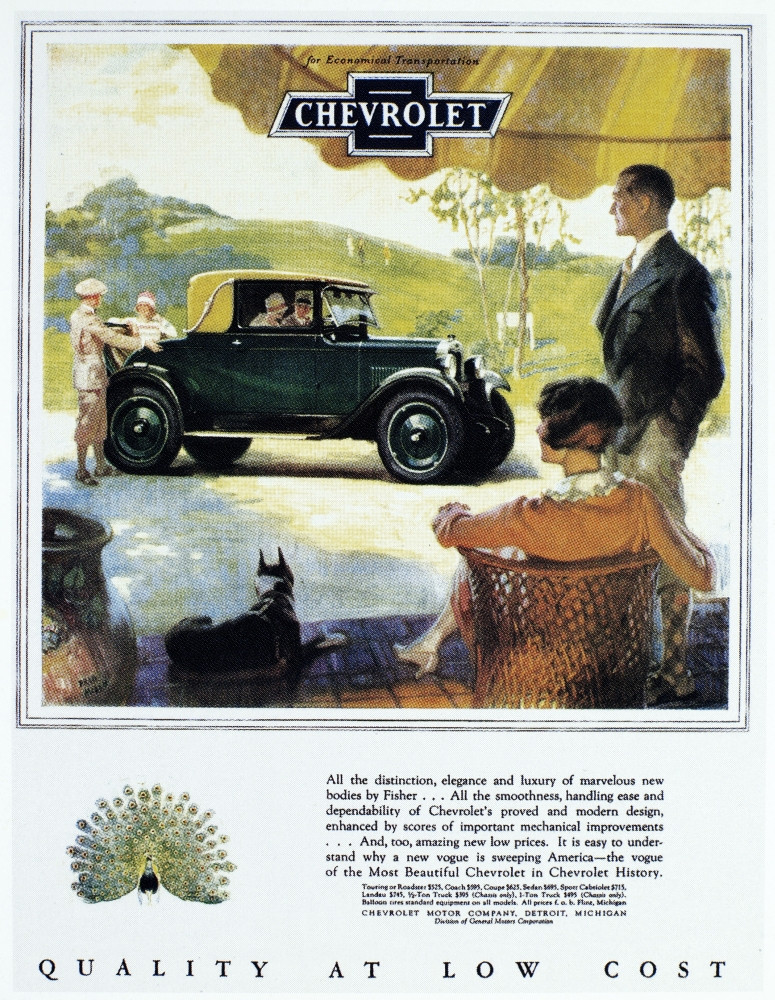 Chevrolet Ad, 1927. /Nchevrolet Automobile Advertisement From An
