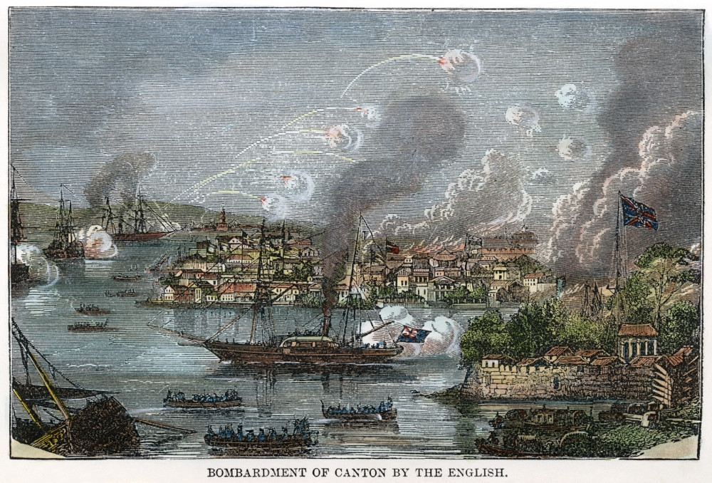First Opium War, 1841. /Nthe Bombardment Of Canton, China, By The