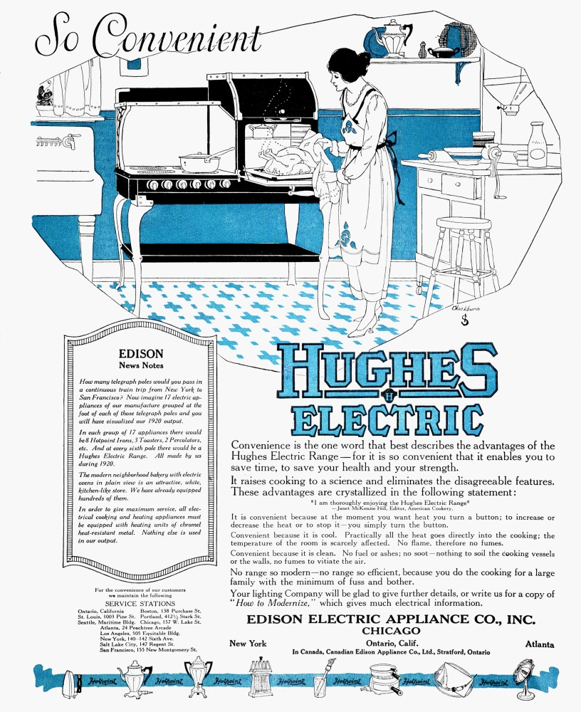 Home Appliance Ad. /Nhughes Electric Range Advertisement Of 1927, From