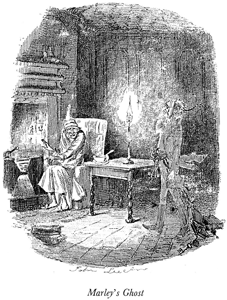 Dickens: Christmas Carol, 1843. 'Marley'S Ghost.' Etching By John