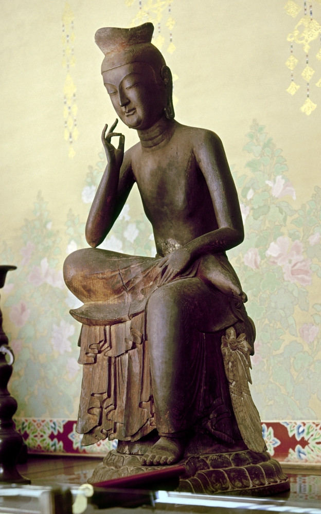Japan: Buddha, C606 A.D. /Nred Pine Wood Statue Of Buddha Of The