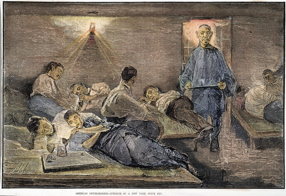 Nyc Opium Den, 1881. /Nwood Engraving From An American Newspaper