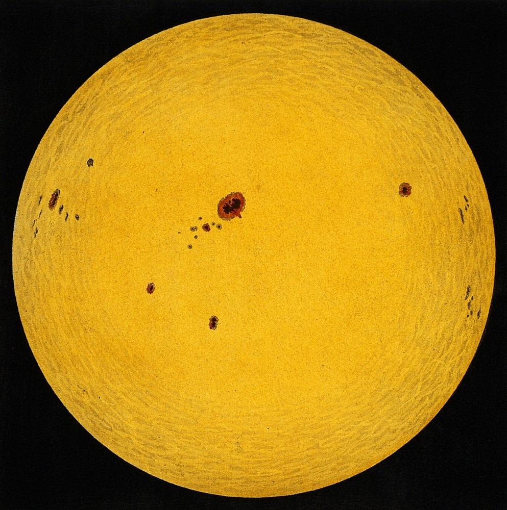 Diagram of the Sun, with Sunspots, c. 1846 Poster Print by Science ...