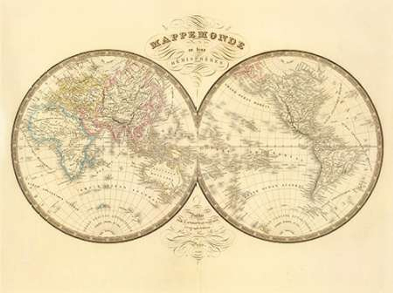 Mappemonde, 1849 Poster Print by J. Andriveau-Goujon - Item # VARPDX294915  - Posterazzi