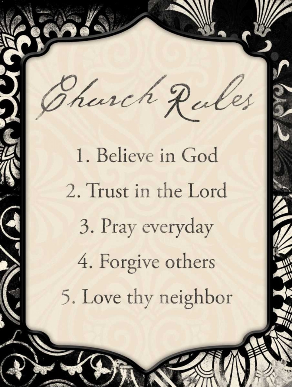 Church Rules Poster Print By Jace Grey Item Varpdxjg9rc025a Posterazzi 