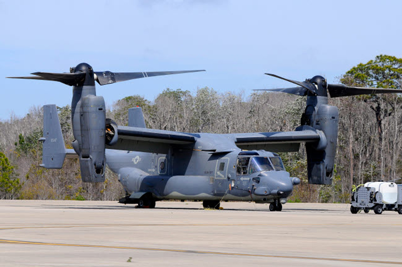 A Us Air Force Cv 22b Osprey On The Ramp At Hurlburt Field