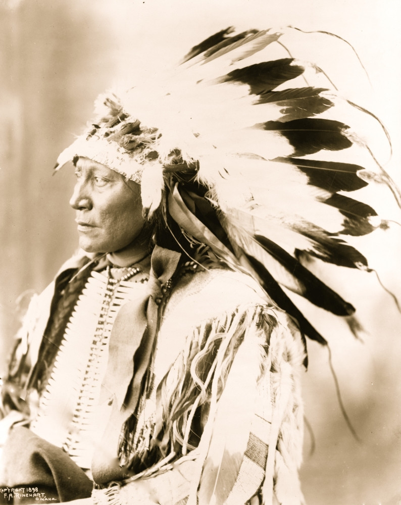 Half-length portrait of Dakota Indian 