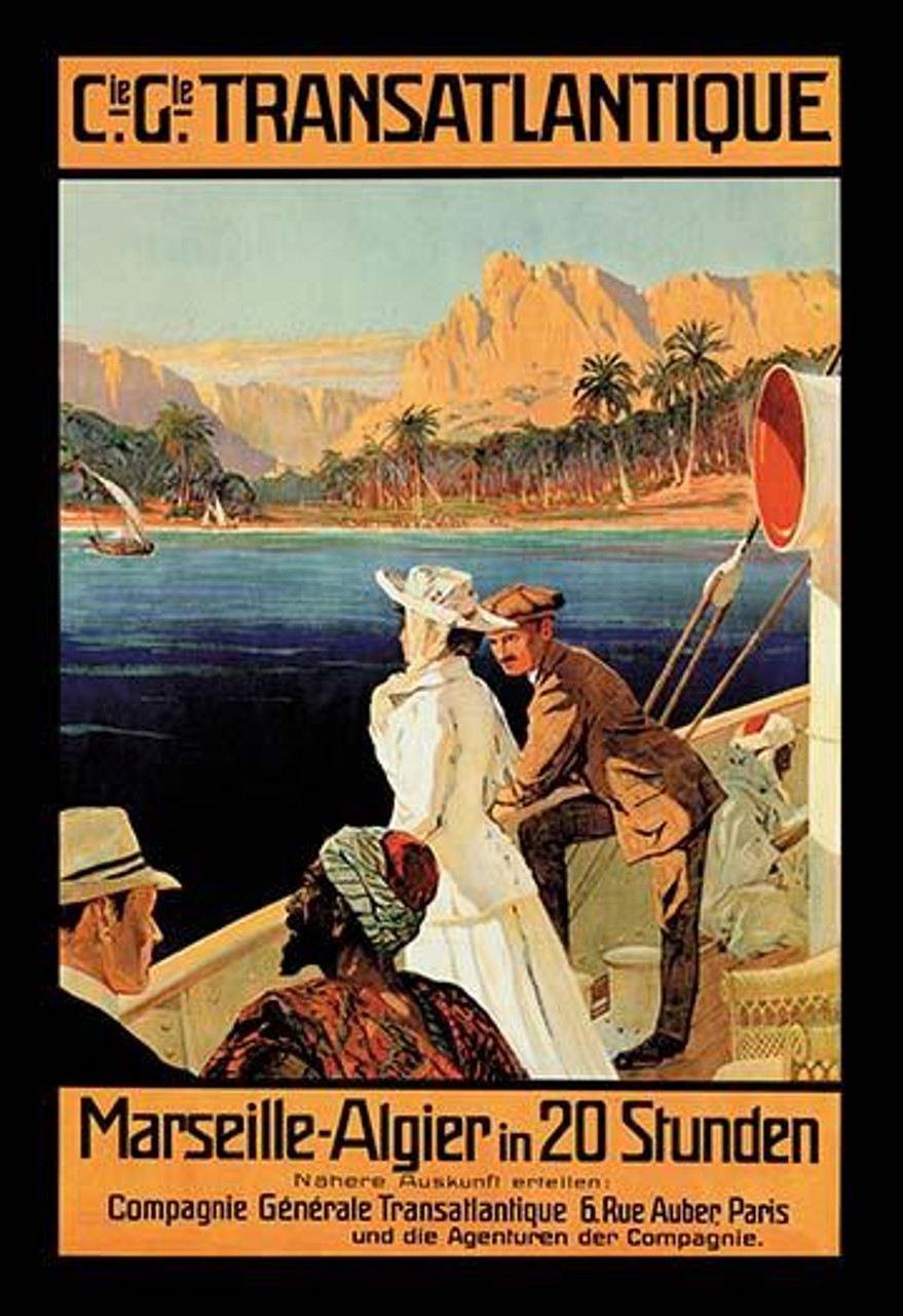 Transatlantique Marseille Algier In Stunden Published By M Hlmeister Johler Hamburg Poster Print By Anonymous Item Varbll Posterazzi