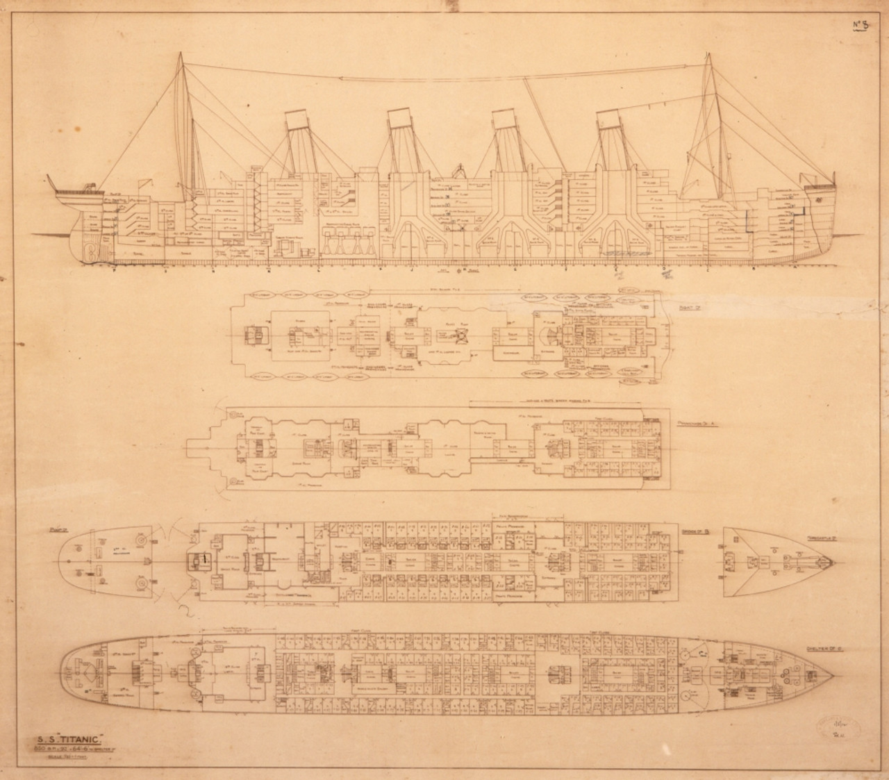 Titanic Blueprint Poster Print By Mary Evans Picture Library/Onslow  Auctions Limited - Item # VARMEL10418197 - Posterazzi