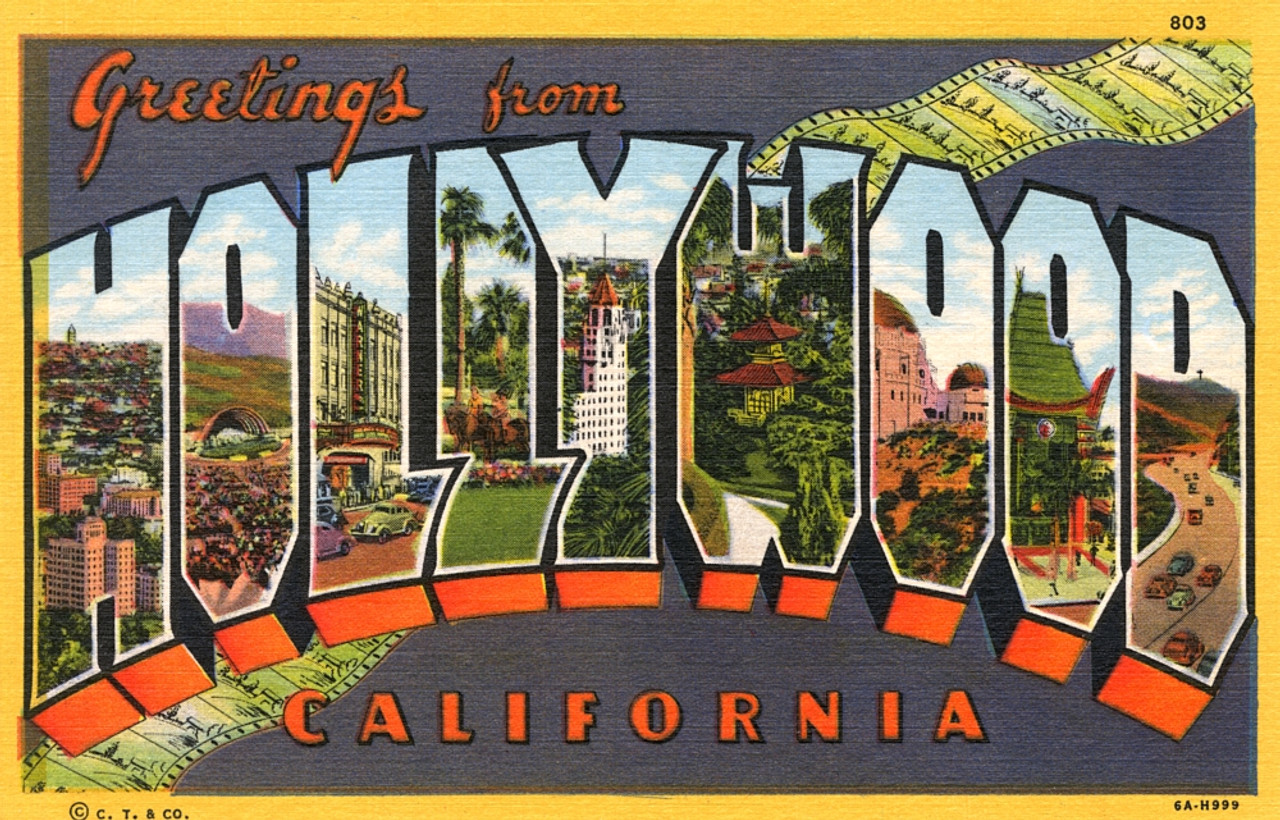  GREETINGS FROM CALIFORNIA vintage reprint postcard