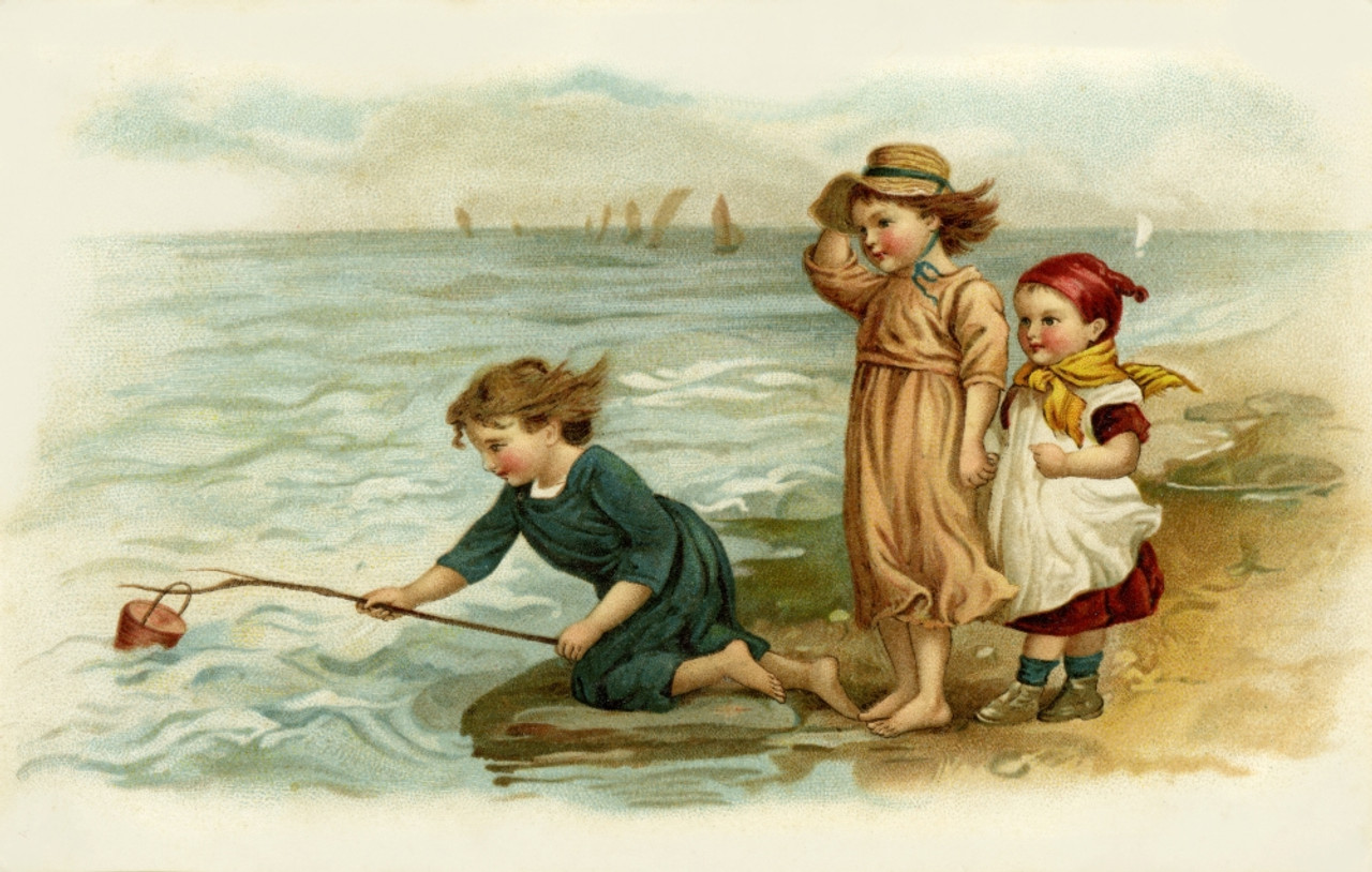 Children Fishing Poster Print By Mary Evans Picture Library/Peter