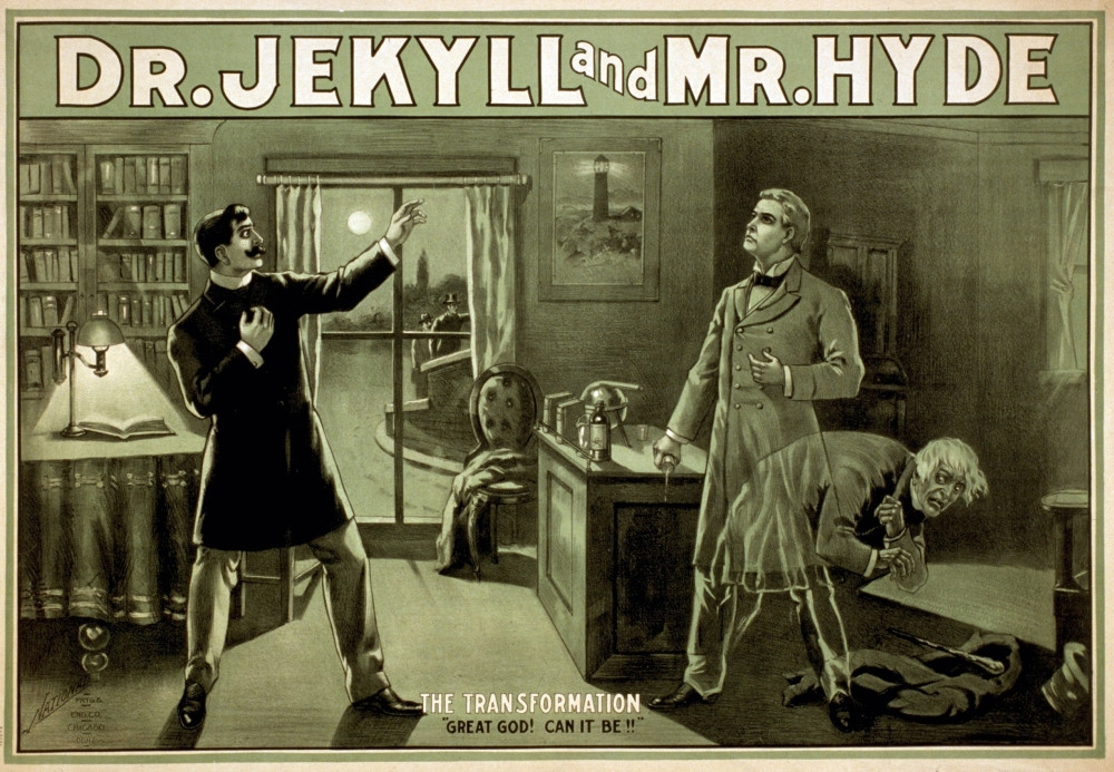 Theatrical Poster Shows The Lawyer Utterson Observing The Dr. Jekyll