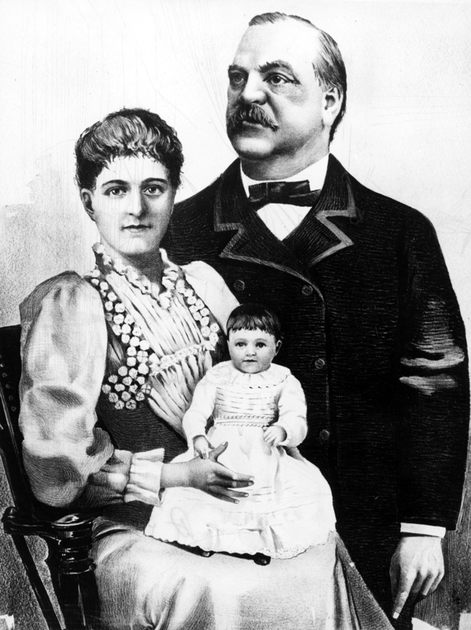 president grover cleveland with wife and daughter history item varevcpbdgrclcs001 posterazzi