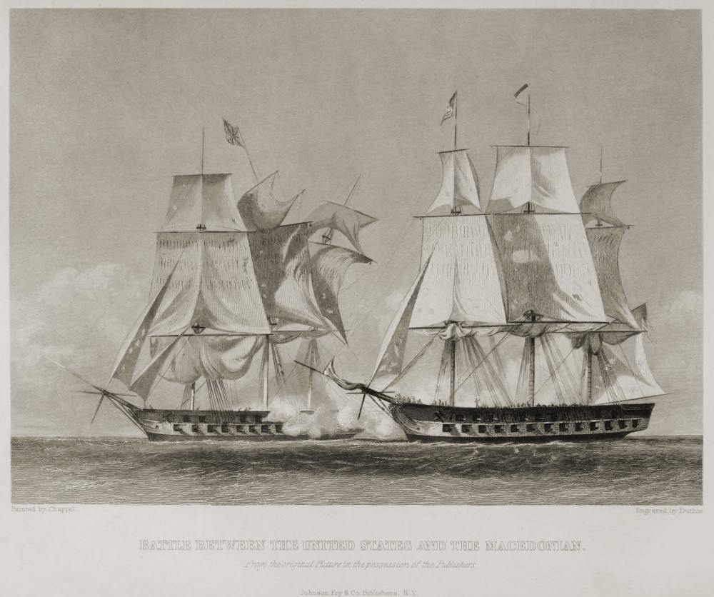 Battle Between The Uss United States And Hms Macedonian On October 25 1812. The Macedonian Was
