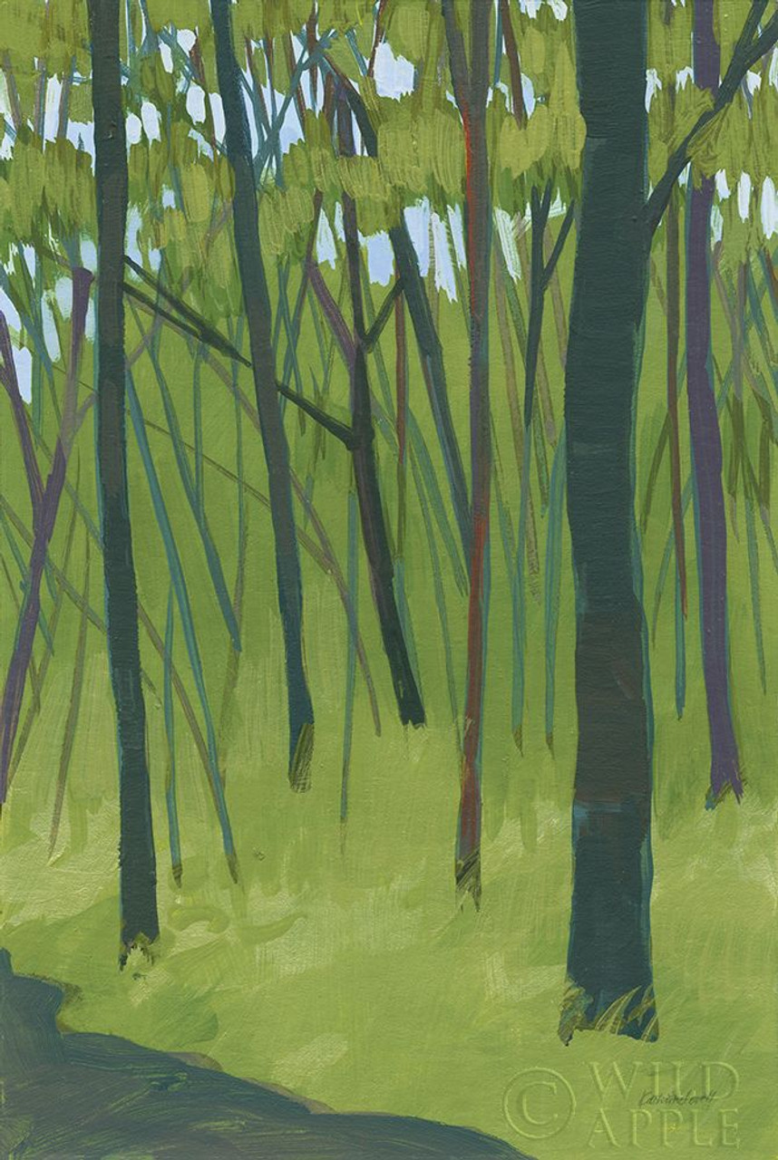 dark green forest painting