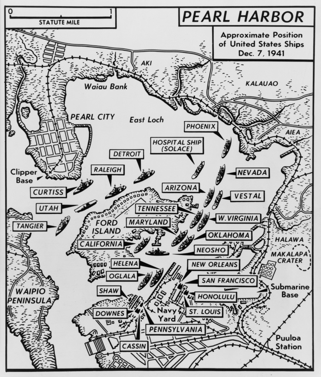 pearl harbor today map