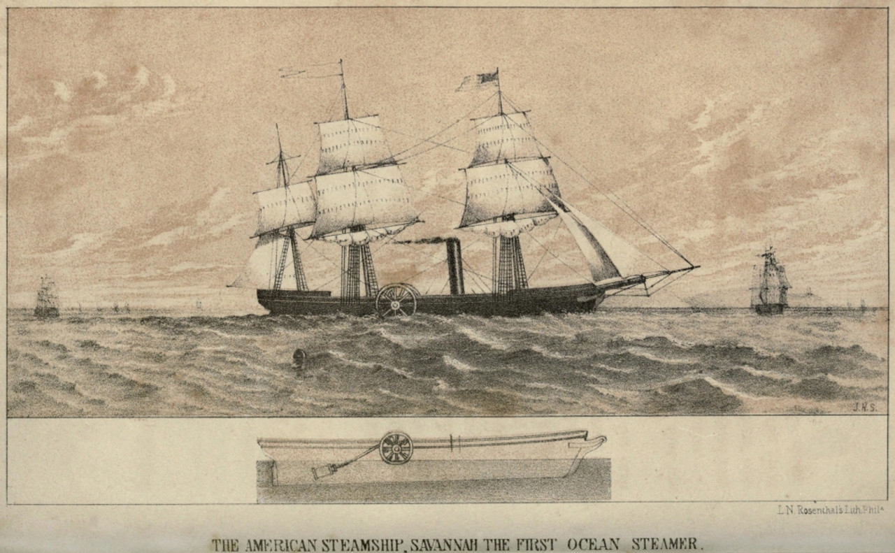 1st Steamship to Cross the Atlantic Stamp Pen & Box Set