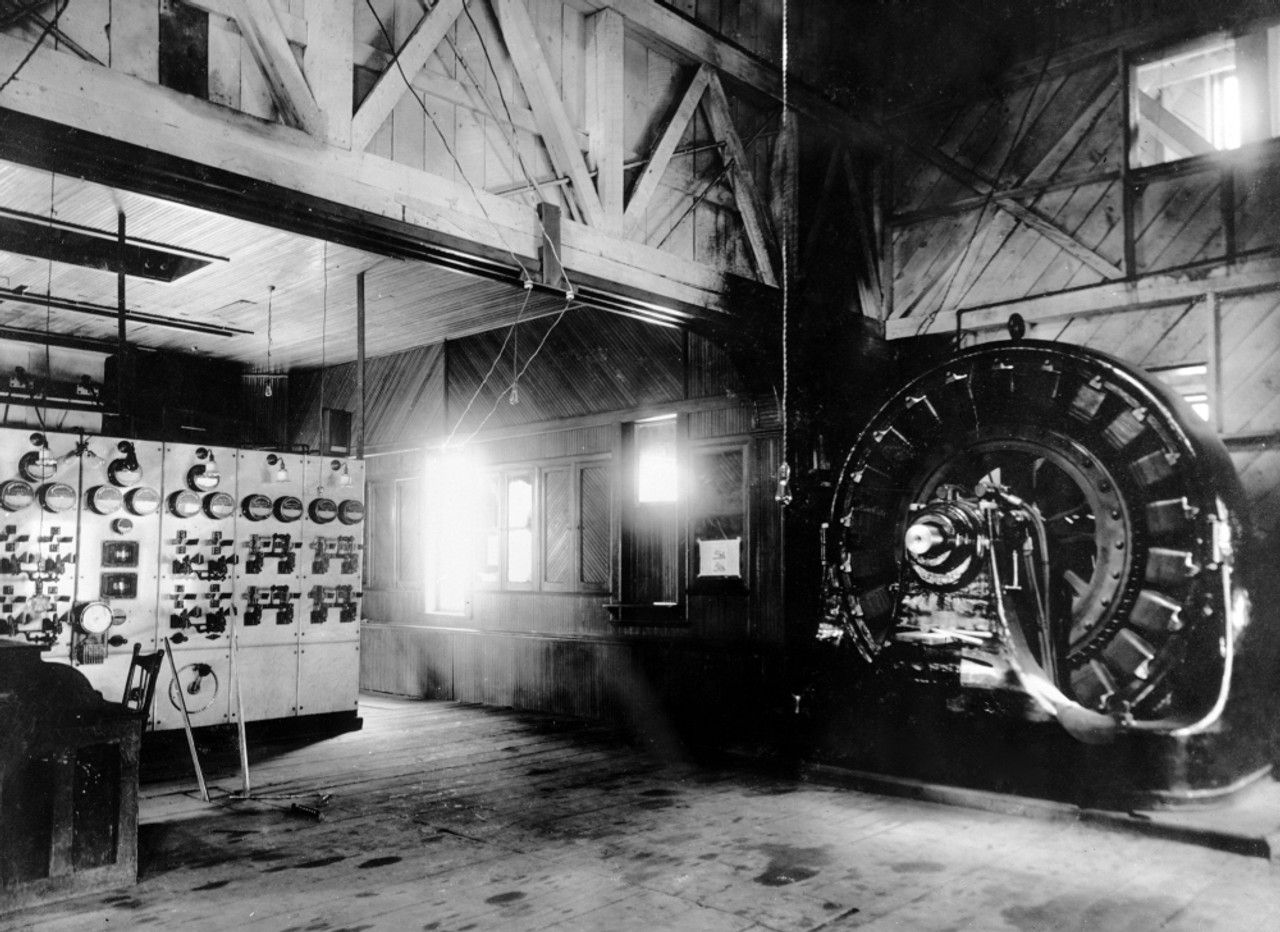 Electricty. Westinghouse Ac Generator. The World'S First Single-Phase Ac Power Transmission System. Built By Nikola Tesla And George Westinghouse. Ames Hydroelectric Plant History - Item # VAREVCHCDLCGCEC546 -