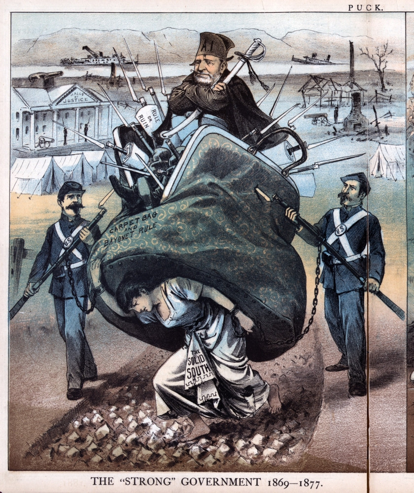 Reconstruction. Cartoon Of A Woman The Solid South Carrying ...
