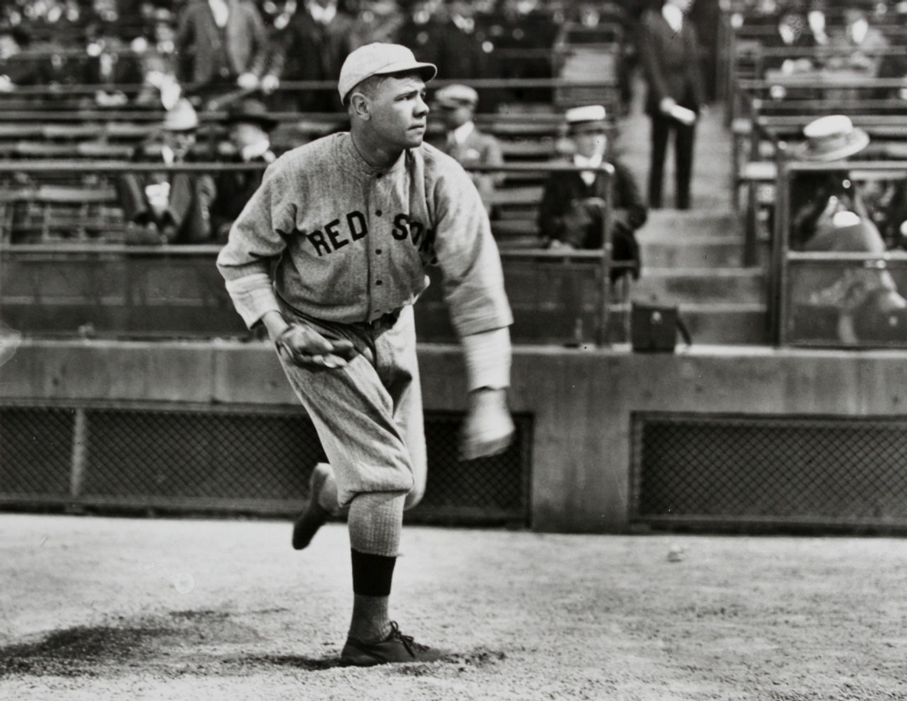 Babe Ruth As A Left-Handed Pitcher For The Boston Red Sox. Ca