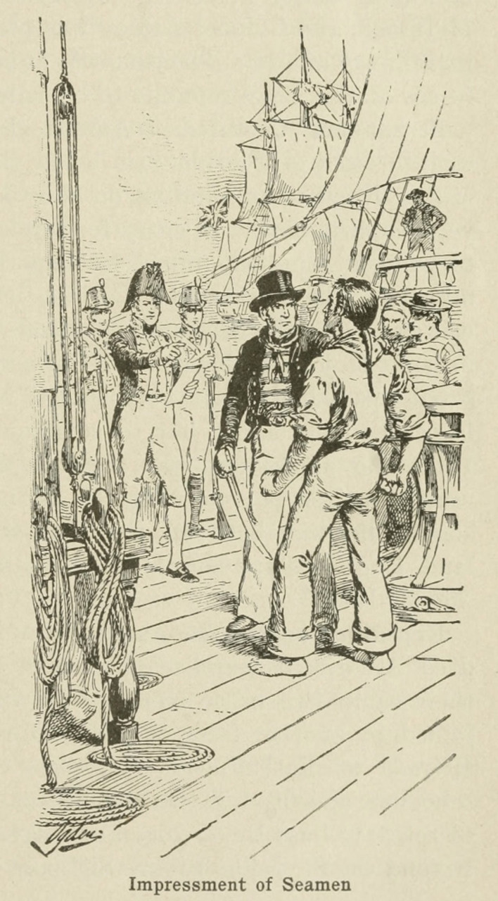 British Officers Impressing A Seaman After Boarding An American Ship ...