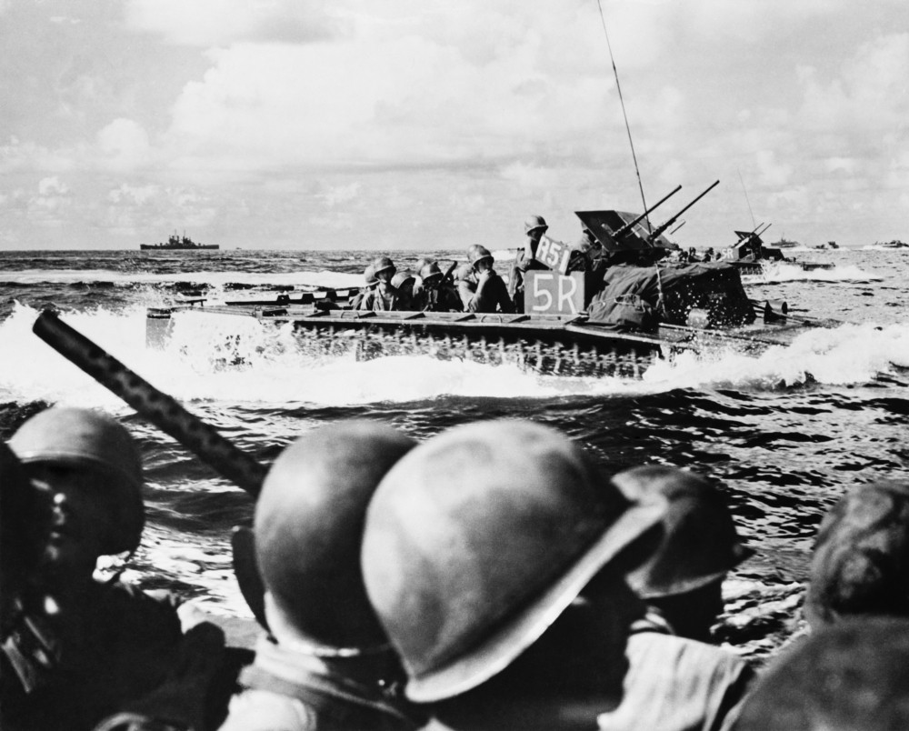 U.S. Landing Craft Approach The Beach Of Angaur Island History - Item ...