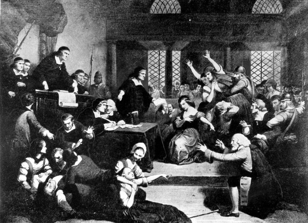 Salem Witch TrialPainting Depicting A Scene In A Courtroom During The