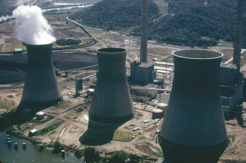 Water Cooling Towers Of The John Amos Power Plant Is A Coal Fueled