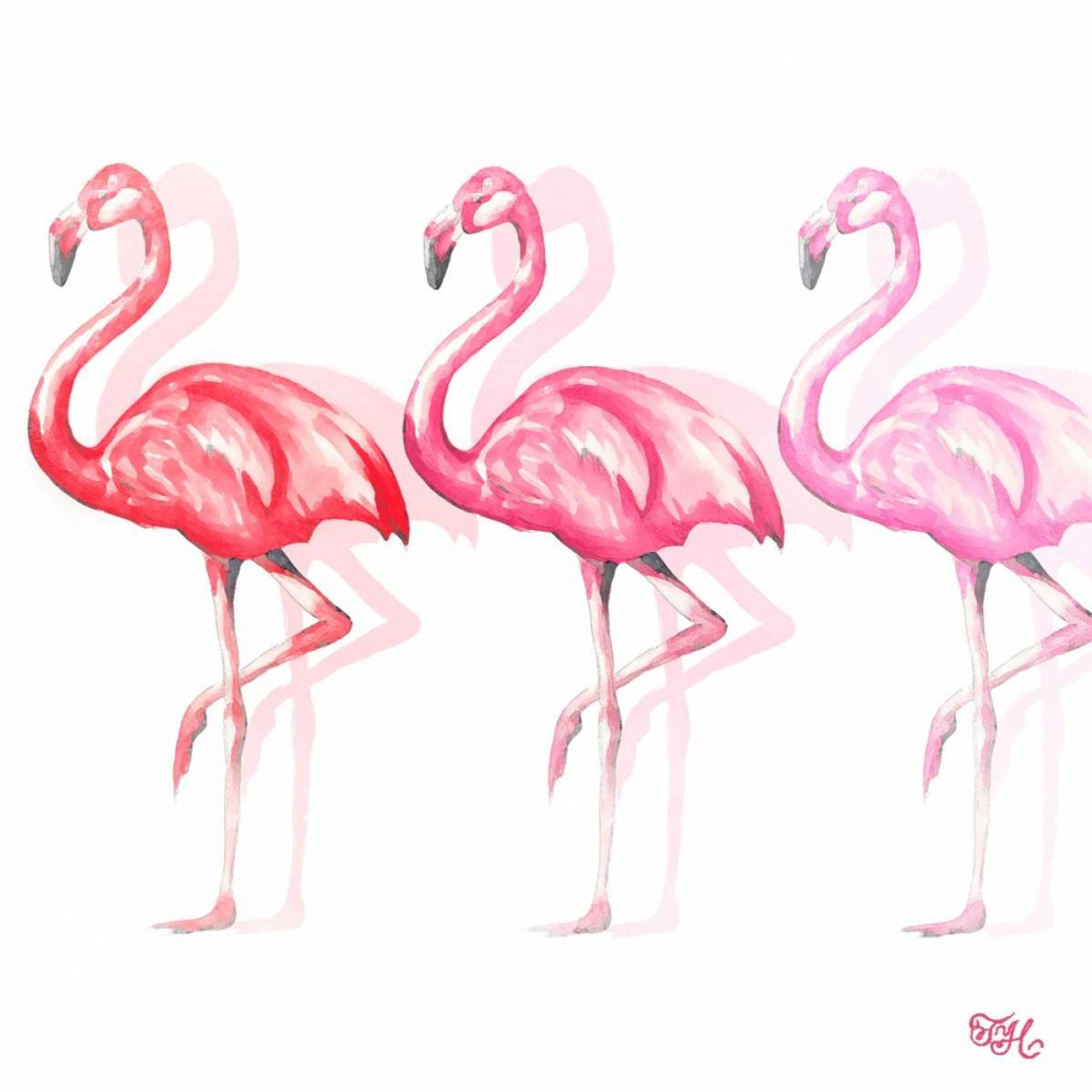 Flamingo Trio II Poster Print by Tiffany Hakimipour - Item