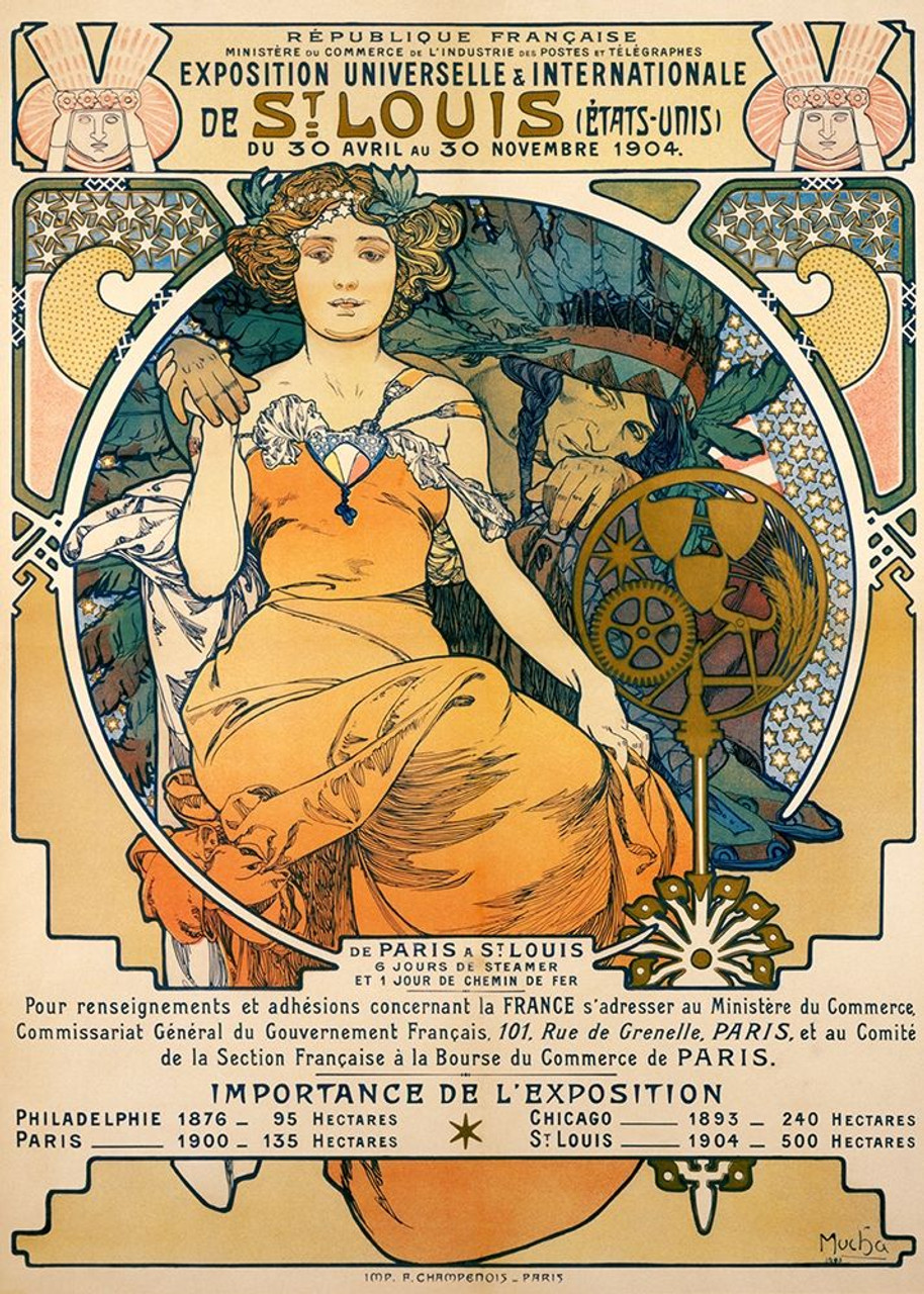 mucha-alphonse-poster-print-by-1904-st-louis-worlds-fair-poster-item-varpdxm1596d-posterazzi for Old Mucha Prints Printable Free Mucha, Alphonse Poster Print by 1904 St. Louis Worlds Fair Poster - Item # VARPDXM1596D - Posterazzi for Old Mucha Prints Printable Free