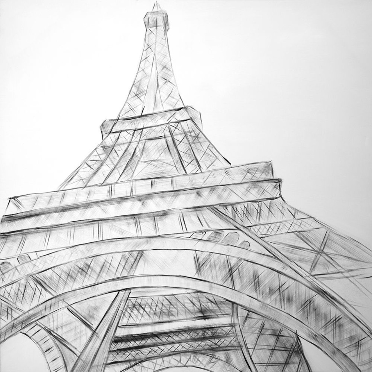 Hand draw eiffel tower. eiffel tower in paris vector illustration, canvas  prints for the wall • canvas prints destination, watercolor, sightseeing |  myloview.com
