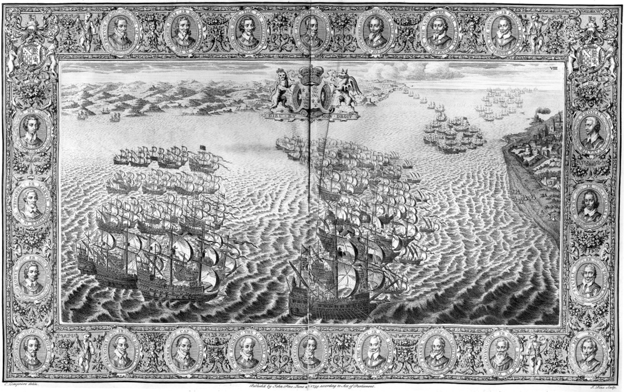 Spanish Armada 1588. Nthe Spanish Fleet Sailing Toward Calais