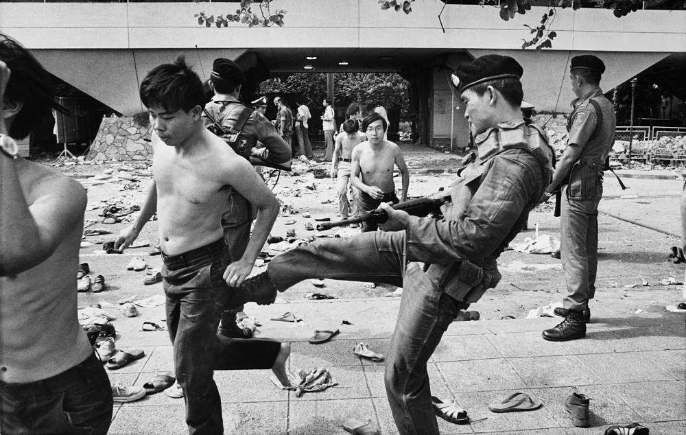 Thailand Student Protest. /Nduring An Attack At Thammasat University