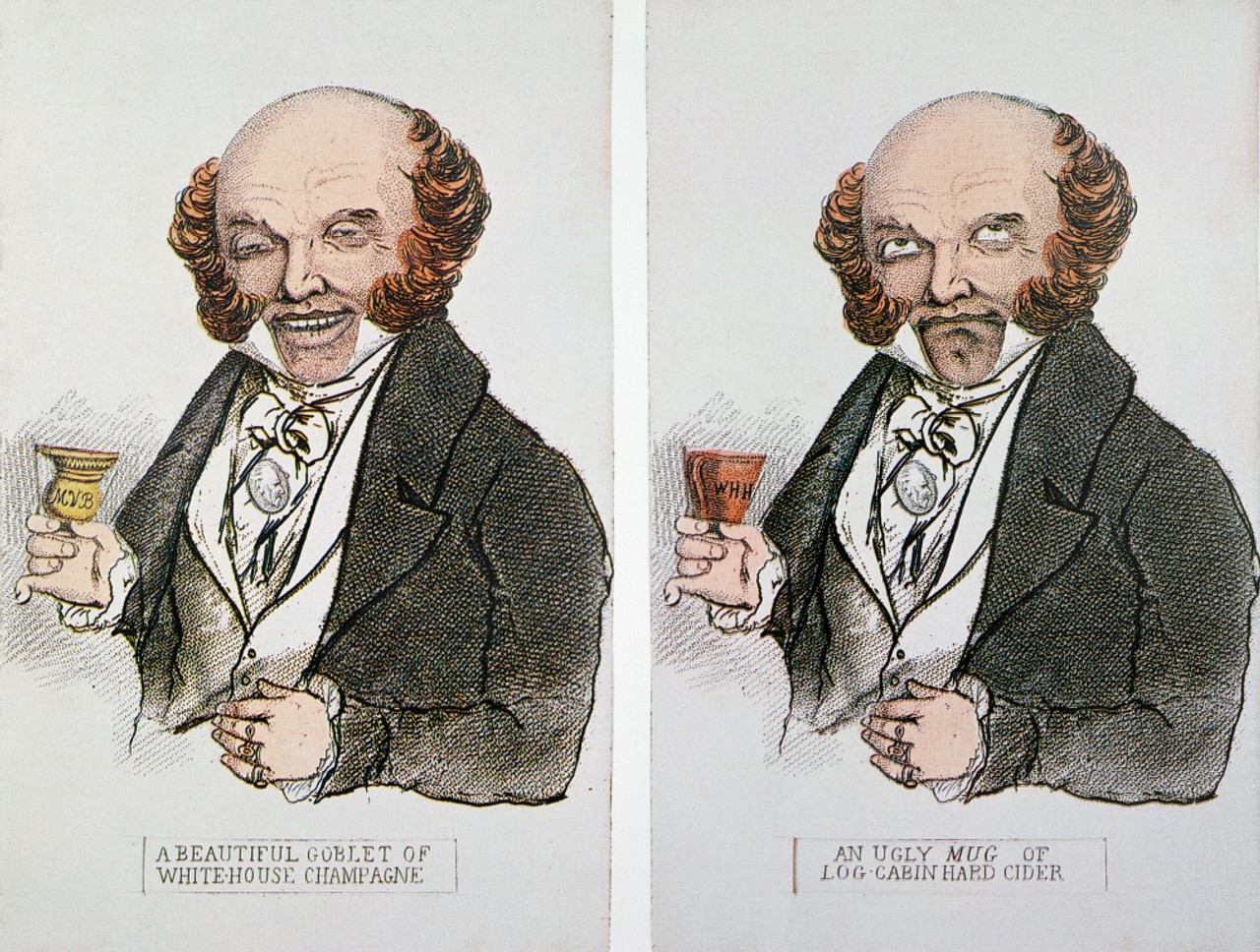 M Van Buren Cartoon 1840 Nwhig Placards Of The 1840