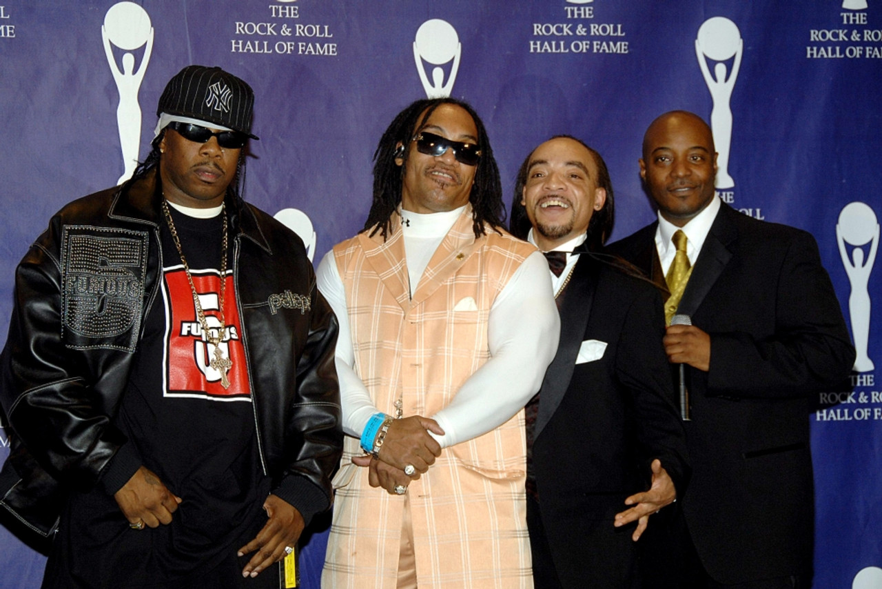 Scorpio, Mele Mel, Kid Creole, Rahiem Of Grandmaster Flash And The Furious  Five, Inductees In The Press Room For Induction Ceremony Rock And Roll Hall  Of Fame, Waldorf-Astoria Hotel, New York, Ny