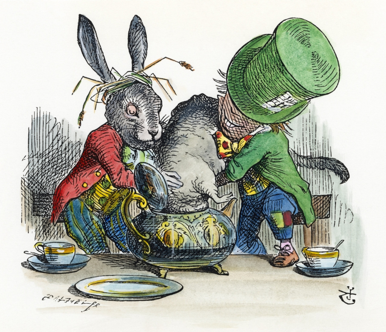 Carroll Alice 1865 Nthe March Hare And The Mad Hatter Trying To Put The Dormouse In The 1530