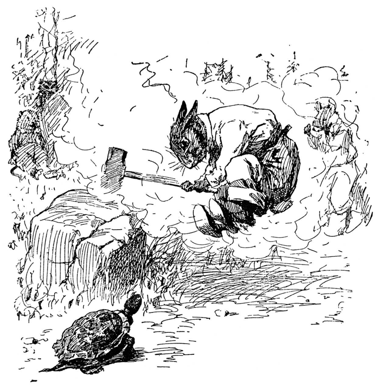 Harris: Uncle Remus, 1895. /Nbrer Rabbit Smashing The Rock While Brer ...
