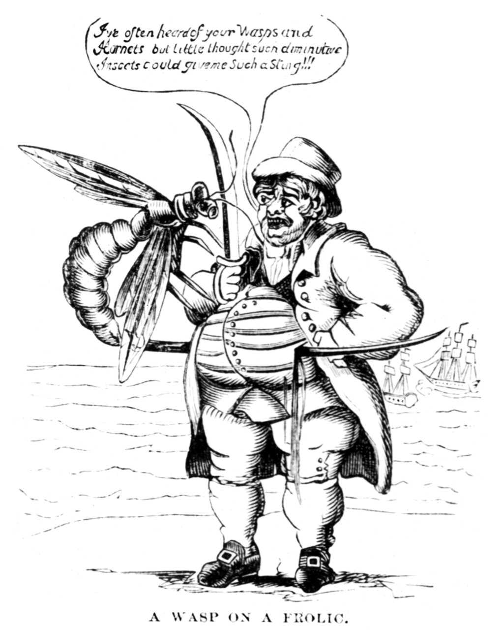 War Of 1812: Cartoon. /N'A Wasp On A Frolic.' American Cartoon, 1812 ...
