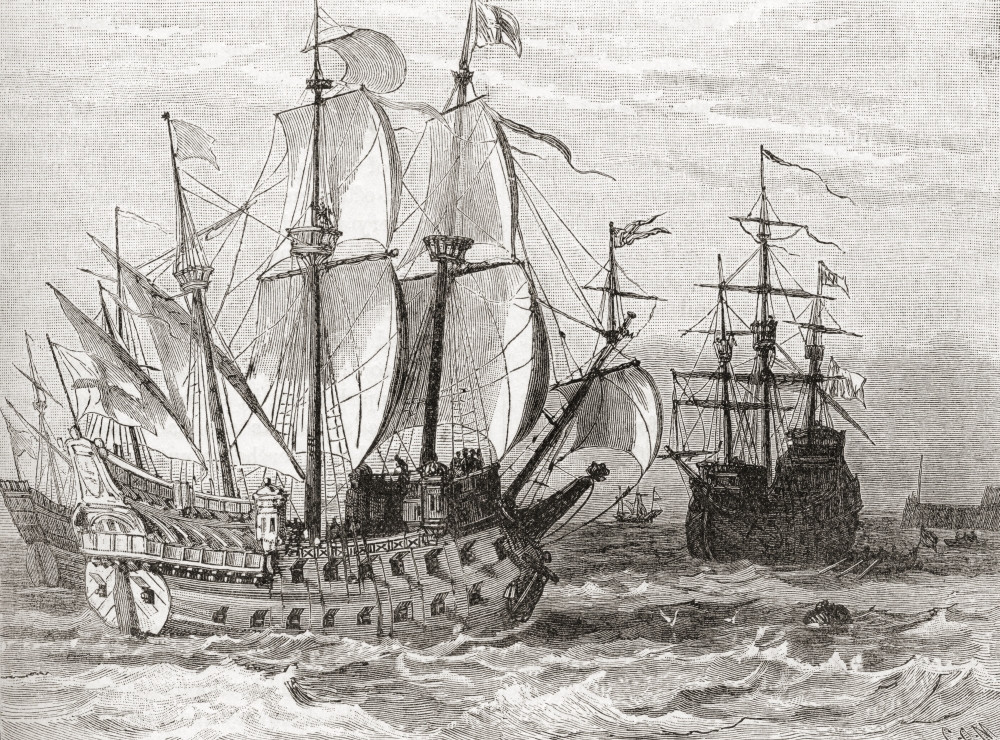 16th Century Sailing Ships. From The Century Edition Of Cassell's