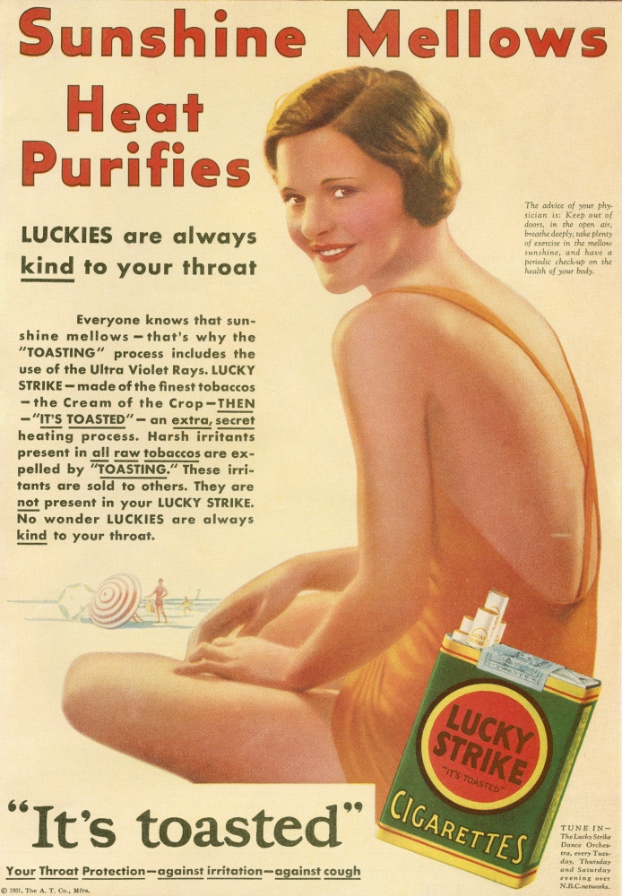 A 1930's Advertisement For Lucky Strike Cigarettes. From The