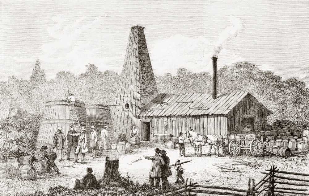 The Gordon Oil wells in Western Canada, North America in the late