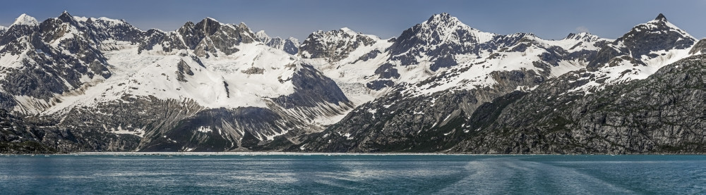 Mountains of the Fairweather Range and numerous cirque ...
