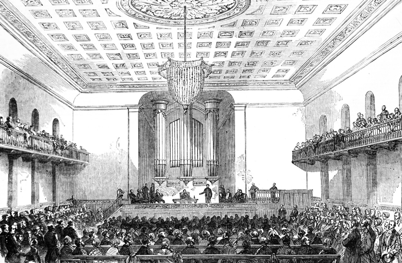 The Illustrated London News Etching From 1852lecture On The Duke Of Wellington And His Times At The Beaumont Institution Mile End Illustration For The