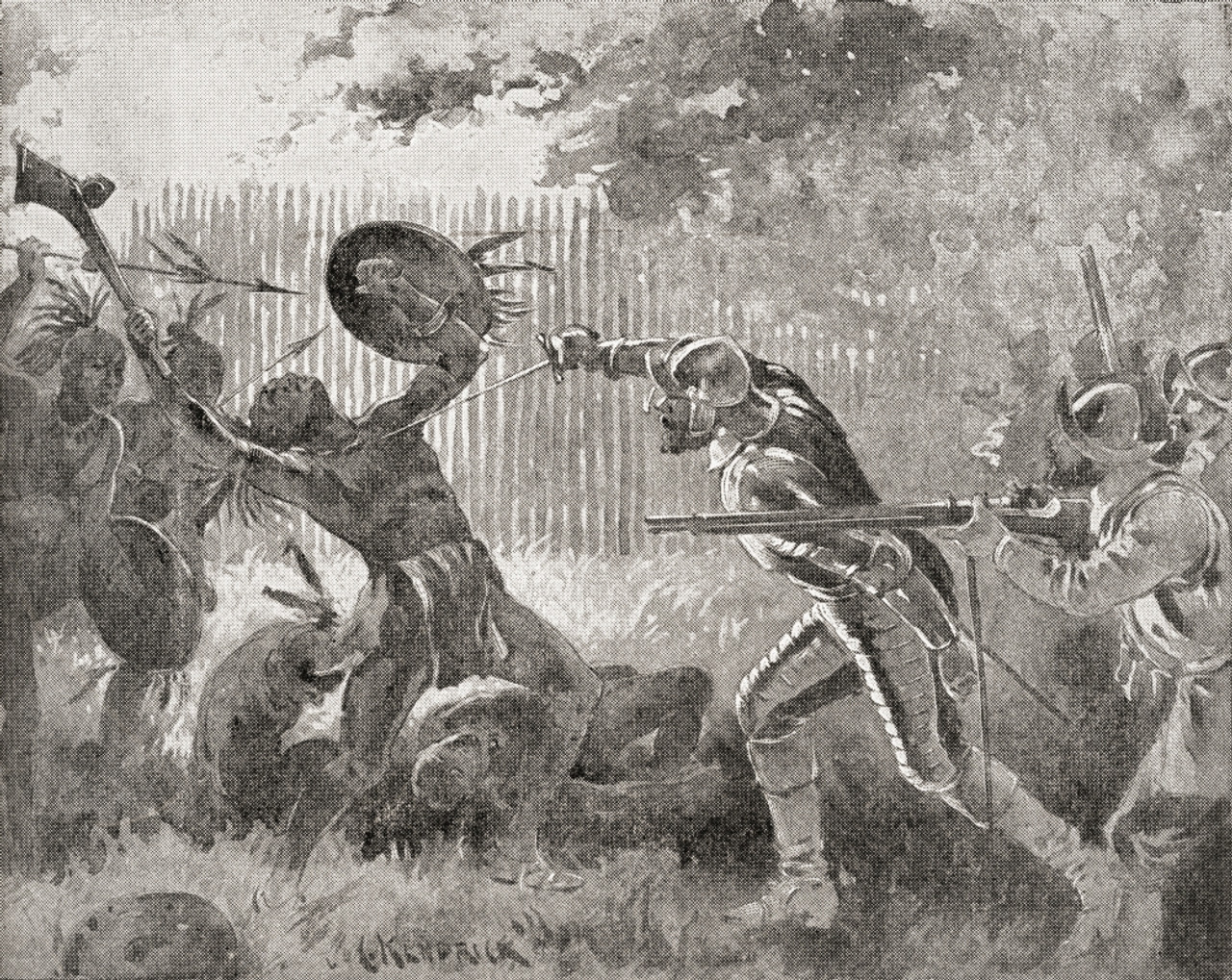 An Incident During Pequot War Armed Conflict Between Pequot Tribe Alliance English Colonists 