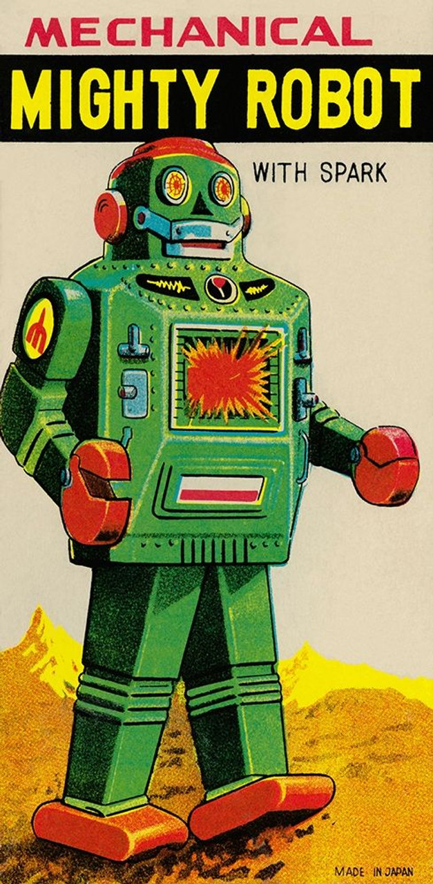 retro robot poster