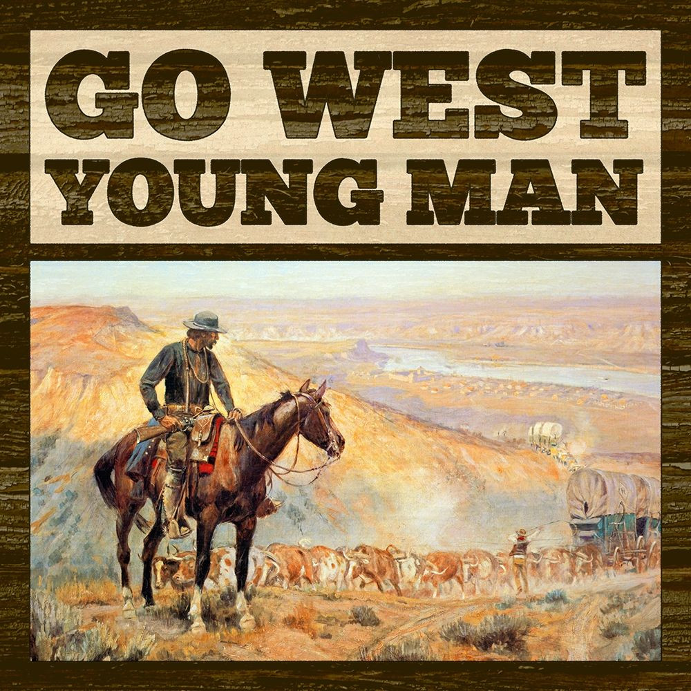Western - Go West Young Man Poster Print by BG Studio BG Studio