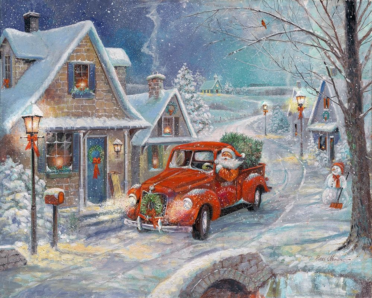Santas Tree Farm Poster Print By Ruane Manning Item