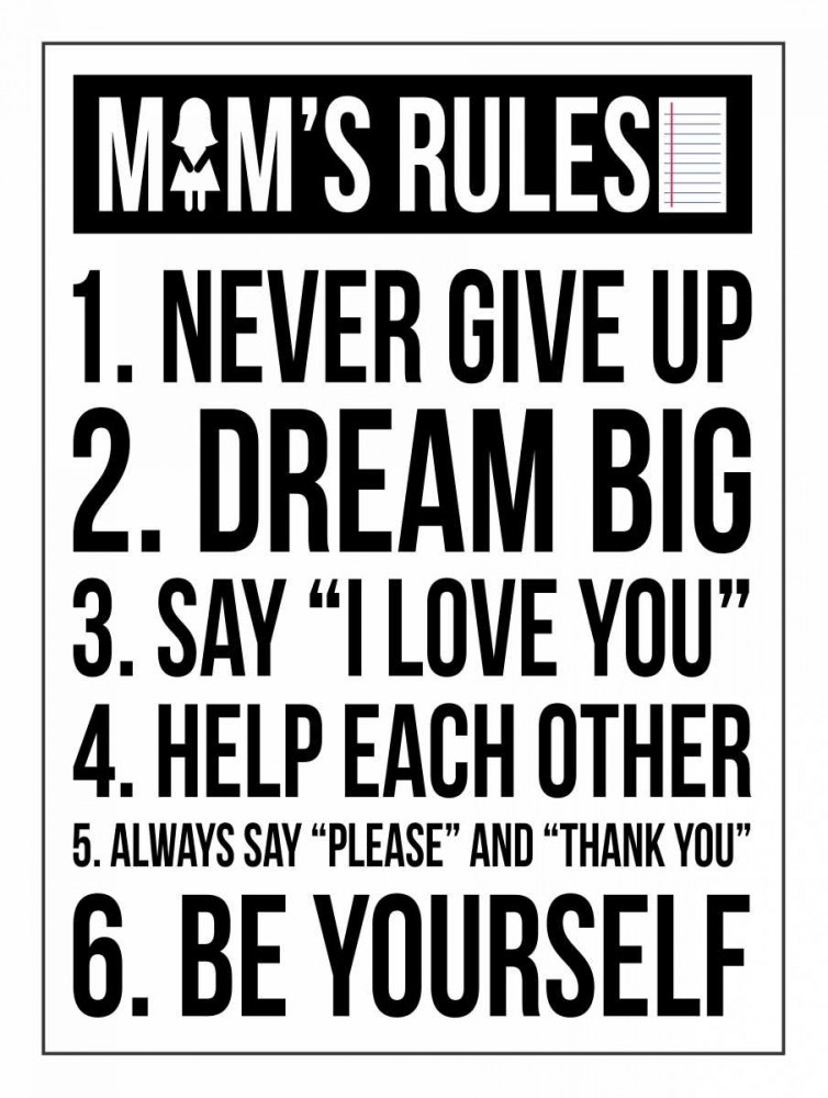 Mom Rules Poster Print by Jace Grey - Item # VARPDXJG9RC012A - Posterazzi
